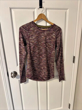 Koppen Abstract Long Sleeve Top in Purple & Green Size Medium